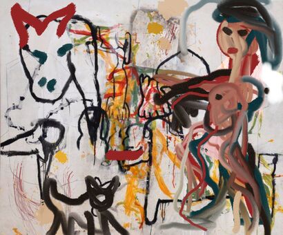 Horse, woman and a cat - a Digital Art Artowrk by Hugo Perez